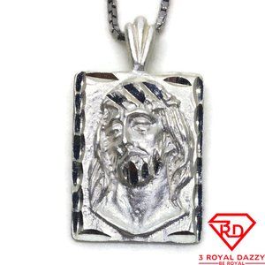 Jesus Portrait 3D Pendant 925 Sterling Silver